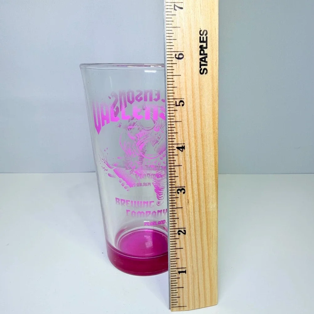 Vallensons Brewing Company Pint Glass Pink Astronaut Pearland Texas Barware